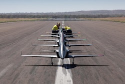 The five aircraft took off, completed various formations and landed autonomously as part of the test mission.