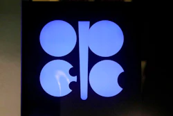 In this Dec. 19, 2019 file photo, the advertising label of the Organization of the Petroleum Exporting Countries, OPEC, shines at their headquarters in Vienna, Austria. Leaders of the OPEC cartel are meeting virtually to decide how much oil their countries should produce as the coronavirus stifles demand for fuel. They’re expected to extend production cuts into the new year in an effort to boost prices.