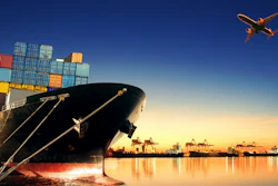 Container Ship At Port And Cargo Plane 000071988275 Large