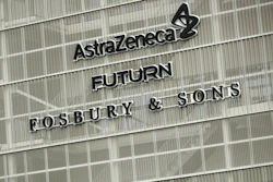 AstraZeneca office building in Brussels, Jan. 29, 2021.
