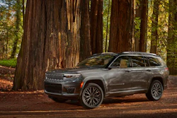 This photo provided by Fiat Chrysler shows the 2021 Jeep Grand Cherokee L Summit Reserve. Fiat Chrysler unveiled the Grand Cherokee L on Thursday, Jan. 7, 2021 and said production would start by the end of March. The company invested $1.6 billion to revamp two old engine plants so they could build new versions of the popular SUV.