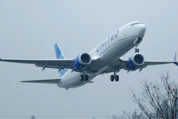 In this file photo, a United Airlines Boeing 737 Max airplane takes off in the rain, at Renton Municipal Airport in Renton, Washington.