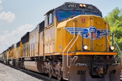 In this July 31, 2018, file photo a Union Pacific train travels through Union, Neb. A federal judge has ruled that the nation's four largest railroads can't exclude details of their conversations from lawsuits challenging billions of dollars of charges the railroads imposed in the past. The ruling on Friday, Feb. 19, 2021, undercuts one of the defenses Union Pacific, BNSF, CSX and Norfolk Southern had offered in dozens of lawsuits major companies filed last year questioning the way railroads set rates.