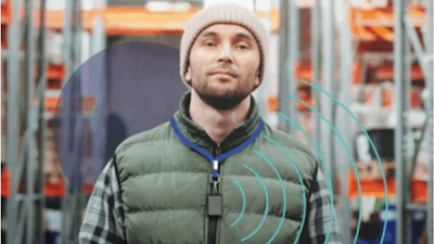Worker pictured with the Vital Circle device.