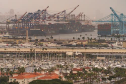 In this March 3 photo, container cargo ships are seen docked in the Port of Los Angeles.