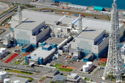 Aerial photo of reactors No. 6 and No. 7, Kashiwazaki-Kariwa nuclear power plant, Sept. 30, 2017.