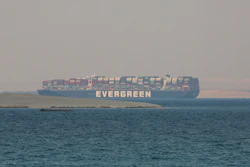 Ever Given, a Panama-flagged cargo ship, is seen in Egypt's Great Bitter Lake Tuesday, March 30, 2021.