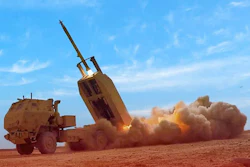 A Guided MLRS is fired from Lockheed Martin’s HIMARS launcher.