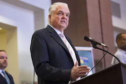 Nevada Gov. Steve Sisolak discusses at the Grant Sawyer Building in Las Vegas, March 29, 2020.