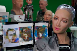 Sophia at Hanson Robotics studio in Hong Kong, March 29, 2021.