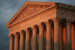 The U.S. Supreme Court seen at sunset in Washington, Oct. 4, 2018.