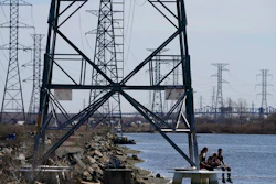 Transmission tower in North Arlington, N.J., April 6, 2021.