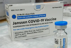 In this Thursday, April 8, 2021 file photo, the Johnson & Johnson COVID-19 vaccine sits on a table at a pop up vaccinations site the Albanian Islamic Cultural Center, in the Staten Island borough of New York. The U.S. is recommending a “pause” in administration of the single-dose Johnson & Johnson COVID-19 vaccine to investigate reports of potentially dangerous blood clots.
