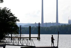 A man fishes at William B. Ladd Park near the Kingston Fossil Plant, Kingston, Tenn., Aug. 7, 2019.