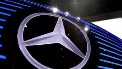 In this Feb. 2, 2017 file photo the logo of Mercedes is photographed in Stuttgart, Germany. Germany's Daimler Truck AG and Sweden's Volvo Group say they plan to jointly manufacture hydrogen fuel cells for trucks in Europe starting in 2025 and called on European Union policy makers to boost incentives for climate-neutral technologies.