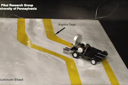 Penn Engineering's metal-eating robot can follow a metal path without using a computer or needing a battery.
