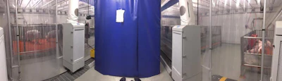 The ultraclean SCID pig biocontainment facility in Ames, Iowa.