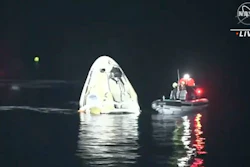 SpaceX Dragon capsule floats after landing in the Gulf of Mexico near the Florida Panhandle, May 2, 2021.