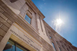 The headquarters for the U.S. Agency for International Development is seen in Washington.