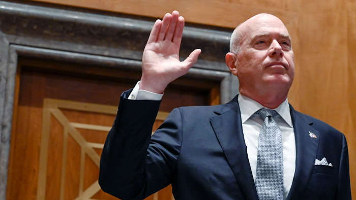 Colonial Pipeline CEO Joseph Blount is sworn in before a Senate hearing, June 8, 2021.