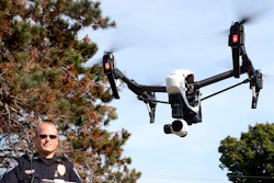 In this Sept. 16, 2015 file photo, West Salem police chief Charles Ashbeck flies his department's new drone in West Salem, Wis.