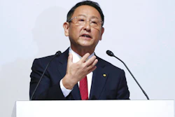 Toyota Motor Corp. President Akio Toyoda during a joint press conference with Mazda Motor Corp. President Masamichi Kogai in Tokyo, Aug. 4, 2017.