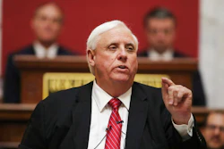 In this Wednesday, Jan. 8, 2020, file photo, West Virginia Governor Jim Justice delivers his annual State of the State address in the House Chambers at the state capitol, in Charleston, W.Va. Gov. Justice confirmed on Tuesday, June 1, 2021, that he is personally liable for $700 million in loans taken by his coal companies from a lender in the United Kingdom that went bankrupt. The Republican governor took shots at the bankrupt Greensill Capital U.K. and said “it is a burden on our family beyond belief.”