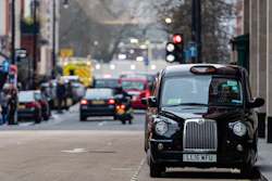 Taxi in London, Dec. 2019.