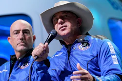 Jeff Bezos describes the experience after launch from the spaceport near Van Horn, Texas, July 20, 2021.