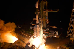 India's Geosynchronous Satellite Launch Vehicle, carrying EOS-03, an Earth observation satellite, takes off from Satish Dhawan Space Center in Sriharikota, Aug. 12, 2021.