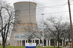 This April 4, 2017, file photo shows the entrance to FirstEnergy Corp.'s Davis-Besse Nuclear Power Station in Oak Harbor, Ohio. A new bipartisan bill in the Ohio Legislature would once again allow power companies to offer energy efficiency programs such as smart thermostats or appliance rebates. The legislation is sponsored by Rep. David Leland, a Columbus Democrat, and Rep. Bill Seitz, a Cincinnati Republican. It's aimed at undoing an element of a now-tainted nuclear power plant bailout bill at the heart of an alleged $60 million bribery scheme.