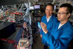 Nosang Vincent Myung (left) with Ph.D. student Bingxin Yang.