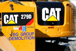 This May 8, 2019 photo shows a Caterpillar 279D Compact Track Loader at a demolition site in Fort Lauderdale, Fla. Caterpillar's revenue rose in the third quarter, bolstered by increased equipment demand and higher prices, Thursday, Oct. 28, 2021.