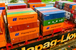 Hapag-Lloyd cargo ship in the Panama Canal, Dec. 2019.