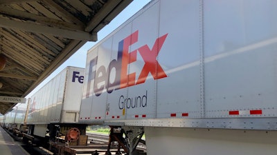 FedEx shipping containers, New York, Aug. 2021.