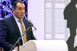 Bosnian Minister of Security Selmo Cikotic attends a conference on migration in Sarajevo, Nov. 18, 2021.