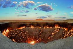 The crater, about 260 kilometers (160 miles) north of the capital Ashgabat, has been on fire for decades and is a popular sight for the small number of tourists who come to Turkmenistan, which is difficult to enter.