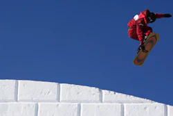Canada's Darcy Sharpe competes during the men's slopestyle qualifying at the 2022 Winter Olympics, Feb. 6, 2022, Zhangjiakou, China.