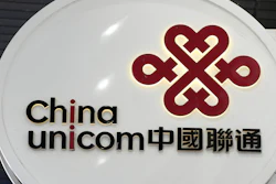 China Unicom Limited logo at a shop in Hong Kong, Nov. 18, 2021.