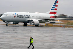 American Airlines Boeing 737 Max jet plane at a maintenance facility, Tulsa, Okla., Dec. 2, 2020.
