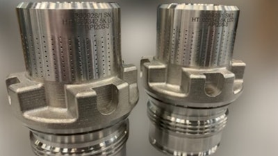 Two choke valves, optimized with IMI Critical’s DRAG technology, after 3D printing with Velo3D’s Sapphire system and finishing.