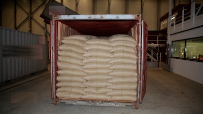 A shipment containing cocaine seized in Romont, Switzerland, May 6, 2022.
