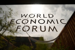 The logo of the World Economic Forum displayed prior to the opening of the event in Davos, Switzerland, May 22, 2022.
