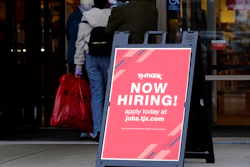 Hiring sign is displayed outside of a retail store in Vernon Hills, Ill., on Nov. 13, 2021. Fewer Americans applied for jobless aid last week with the number of Americans collecting unemployment at historically low levels. Applications for unemployment benefits fell by 11,000 to 200,000 for the week ending May 28, the Labor Department reported Thursday, June 2, 2022. First-time applications generally track the number of layoffs.