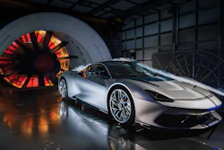 Aerodynamic test on the electric hypercar Automobili Pininfarina Battista.