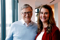 In this Feb. 1, 2019 photo, Bill and Melinda Gates pose for a photo in Kirkland, Wash. The Bill & Melinda Gates Foundation announced Wednesday, Oct. 19, 2022 that it is making grants of more than a $1 billion as part of a sweeping national plan to improve math education over the next four years to help students land well-paying jobs when they graduate, given research that shows the connection between strong math skills and career success.