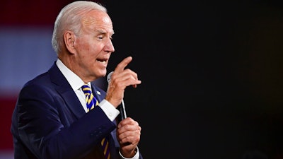 President Joe Biden speaks at Max S. Hayes Hight School, July 6, 2022, in Cleveland. Biden is announcing the release of nearly $36 billion to shore up a financially troubled union pension plan. The federal aid is intended to stop severe cuts to the retirement incomes of more than 350,000 Teamsters workers and retirees. Biden's administration says it's the largest-ever federal payment to a union pension fund. The money for the Central States Pension Fund is part of a broader $1.9 trillion coronavirus relief package that Biden signed into law in 2021.