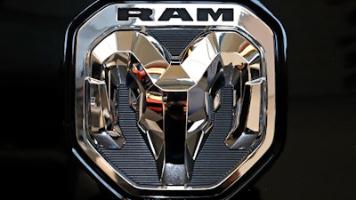 This is the 2020 Ram truck logo on display at the 2020 Pittsburgh International Auto Show Thursday, Feb.13, 2020 in Pittsburgh. Stellantis is recalling nearly 250,000 heavy duty diesel Ram trucks in the U.S., Thursday, Nov. 17, 2022 because transmission fluid can leak and cause engine fires. The recall covers certain 2020 to 2023 Ram 2500 and some 2020 through 2022 Ram 3500 trucks.