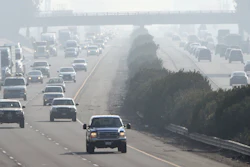Traffic moves along along 99 south in Fresno, Calif., Dec. 28, 2017.