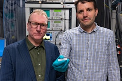 Dr Andy Boes from the University of Adelaide's Institute of Photonics and Advanced Sensing (right) and RMIT University’s Distinguished Professor Arnan Mitchell.